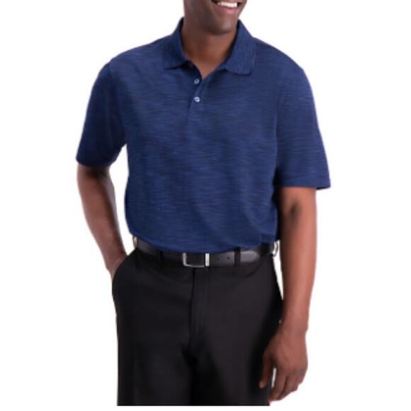 NWT Bundle Haggar Cool 18 Tec Space Dye Checkered Men Polo Dri-fit Size 4X - Picture 2 of 3
